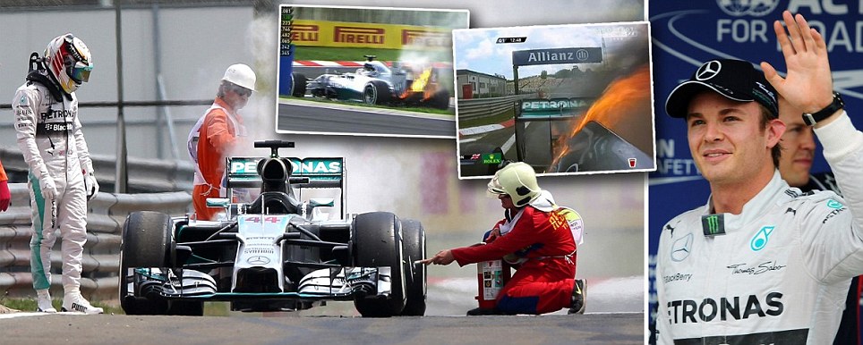 Rosberg Pimpin Start di GP Hungaria setelah Mobil Hamilton Terbakar 